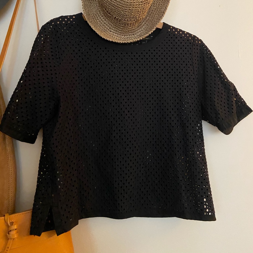 Banana Republic Cropped Perforated Top
